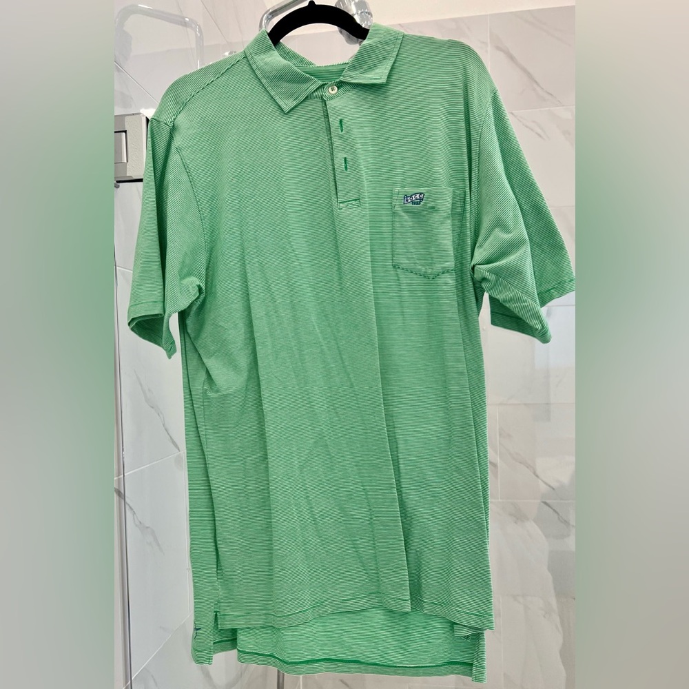 Men's Green & White Polo Shirt